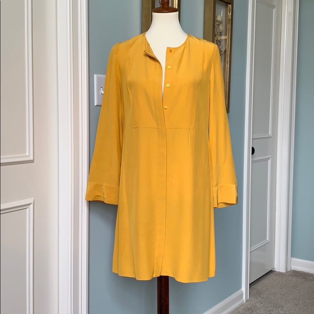 Tory Burch silk button down shirt dress